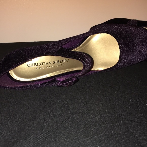 Purple Velvet “Marley” Block Heels. - Picture 5 of 5